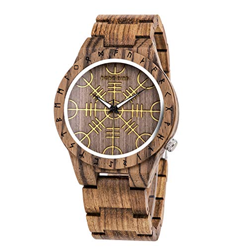 BOBO Bird, orologio da uomo con incisione in legno, elegante cinturino in legno con scatola in legno di bambù Earthen