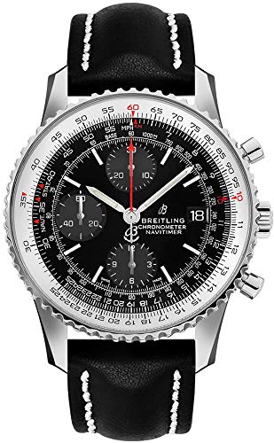 Breitling Navitimer 1 Cronografo 41 Acciaio Orologio Uomo su Cinturino In Pelle Nera A13324121B1X1