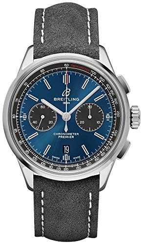 Breitling Premier B01 cronografo 42 quadrante blu orologio AB0118A61C1X4