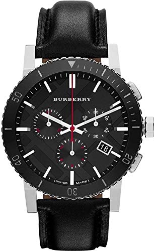 BURBERRY S svizzero ceramica nera quadrante in pelle 42mm uomini cronografo in acciaio inox orologio da polso la città BU9382