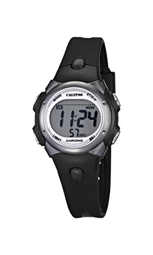 Calypso, orologio digitale da ragazzo con display digitale LCD e cinturino in plastica nero