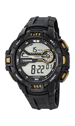 Calypso K5695/4 - Orologio digitale da uomo con display LCD e cinturino in plastica nera