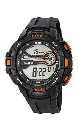 Calypso-Orologio da polso da uomo digitale, con Display LCD digitale e cinturino in plastica, colore: nero, 7 K5695