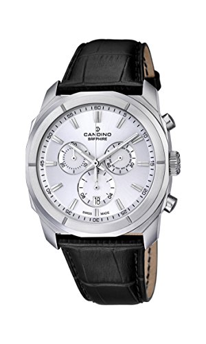 Candino-Orologio da uomo al quarzo con Display con cronografo e cinturino in pelle nera C4582/1