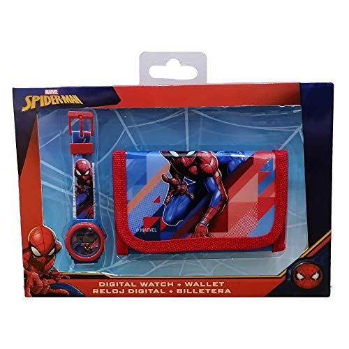 CARTOON GROUP Set Orologio da Polso Digitale + Portafogli Spiderman Marvel Bambino - MV15541