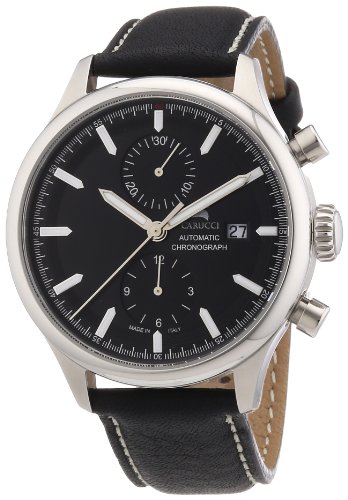 Carucci Watches CA6376BK-BK - Orologio da polso, uomo, pelle, colore: nero