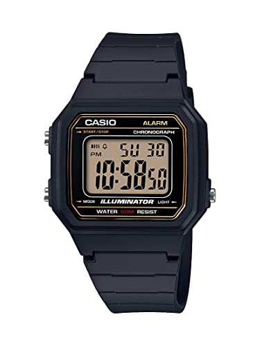 Casio Men's 'Classic' Quartz Resin Casual Watch, Color:Black (Model: W-217H-9AVCF)