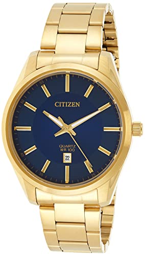 Citizen BI1032-58L orologio da uomo al quarzo blu quadrante dorato