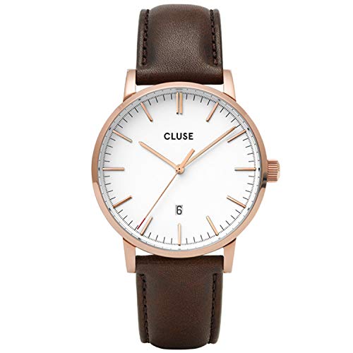 Cluse Men's Aravis 40mm Leather Band Steel Case Quartz Watch CW0101501002