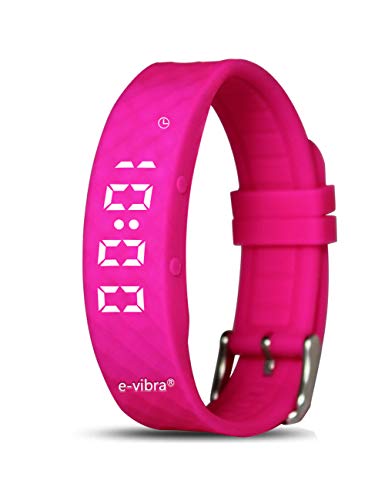 e-vibra Premium Potty Training Watch – Orologio vibrante silenzioso ricaricabile – Orologio medico promemoria per ragazze/ragazzi – con timer e 15 allarmi giornalieri (rosa)