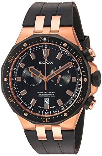 Edox Orologio Cronografo Quarzo Uomo con Cinturino in Gomma 10109-357RNCA-NIRG