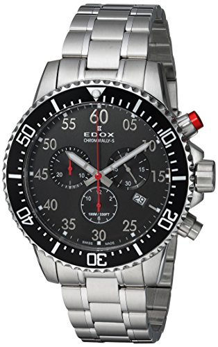 Edox Orologio Cronografo Quarzo Uomo con Cinturino in Acciaio Inox 10227-3M-NBN