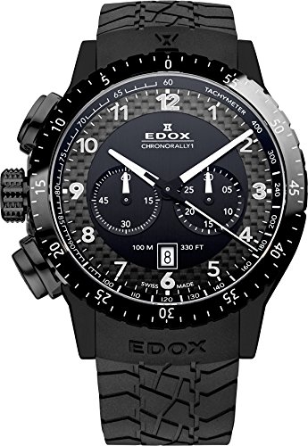 EDOX EDOX RALLY INSTRUMENTS CHRONORALLY 1 10305 37N NN - Orologio da polso unisex, cinturino in caucciù colore nero