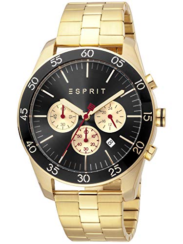 Esprit ES1G204M0095 Jordan Gold Black Orologio da uomo in acciaio inox cronografo data oro