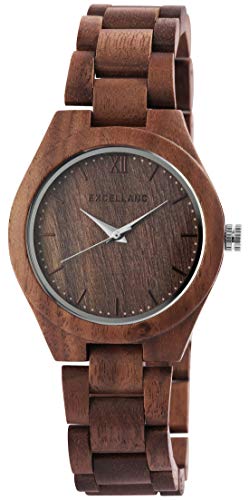 EXCELLANC Orologio da donna marrone legno analogico al quarzo orologio da polso in legno