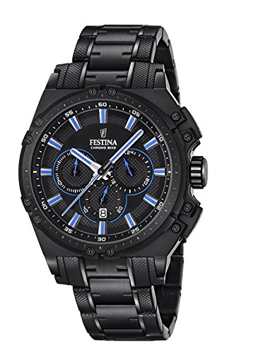Festina CHRONO-2016-Orologio da uomo al quarzo con Display con cronografo e braccialetto in acciaio INOX, colore nero, F16969/2