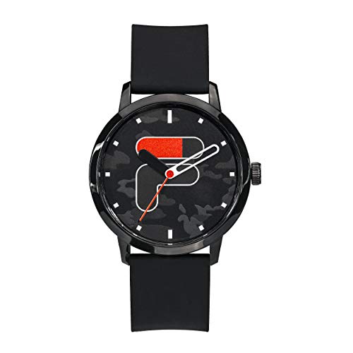 FILA Filastyle Unisex Analog Metal and Rubber Watches 38-326-102 (Black and Camo)