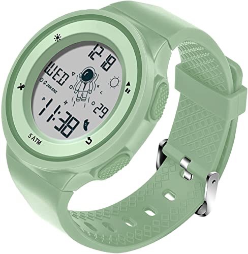 Orologio digitale da polso da uomo e donna, digitale, con sveglia, data Coutdown, cronometro, orologio digitale da donna, 5 bar, impermeabile, verde,