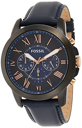 Orologio uomo FOSSIL Grant, cassa 44 mm, movimento cronografo al quarzo, cinturino in vera pelle