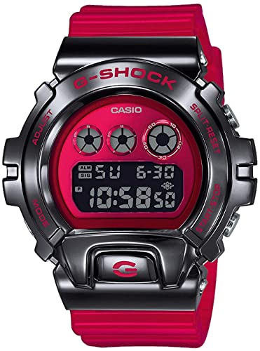 Casio G-Shock GM-6900B-4ER - Orologio da uomo, in metallo, colore: nero, rosso