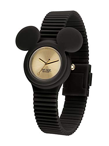 Hip Hop Watches - Orologio Mickey Mouse da Donna Edizione Speciale Anniversario Topolino - Collezione Mickey Iconic - Cinturino in Silicone - Cassa 32mm - Impermeabile - Nero