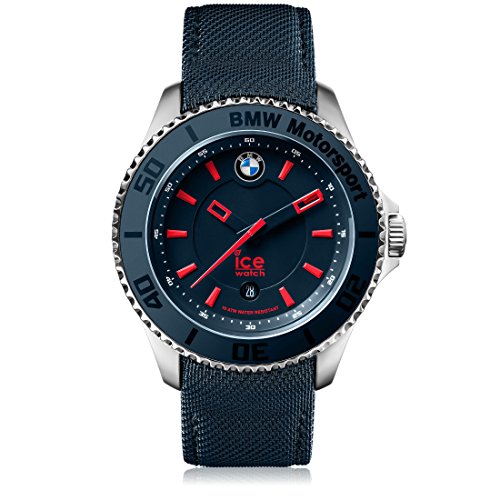Ice-Watch BMW Motorsport (Steel) Blue Red Orologio Blu da Uomo con Cinturino in Pelle, 001114 (Medium)