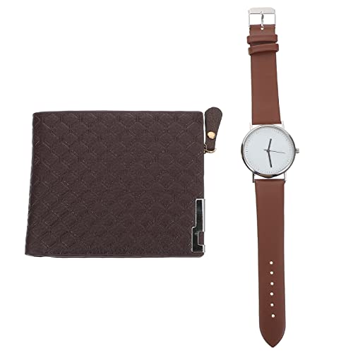 IFUNDOM 1 set di orologio da polso unico e portafoglio in pelle set da regalo per il fidanzato marito padre