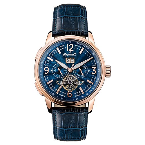 Ingersoll Men's The Regent Automatic Watch with Blue Dial and Blue Leather Strap I00301