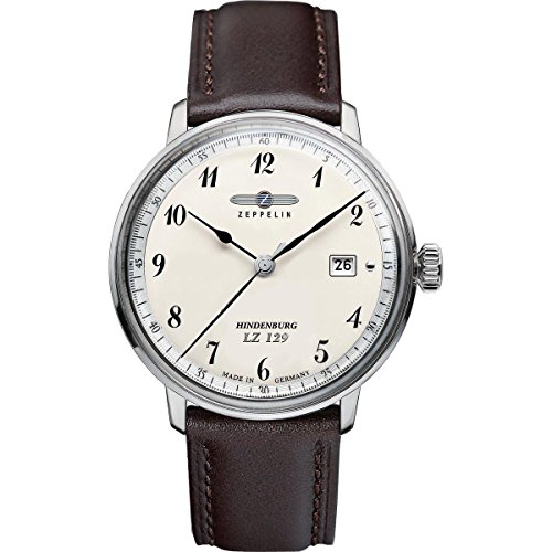 Zeppelin Watches 7046-4 - Orologio da polso uomo, pelle, colore: nero