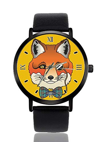 Cartoon Fox orologio da polso per uomo donna casual cinturino in pelle analogico al quarzo unisex moda orologi da polso