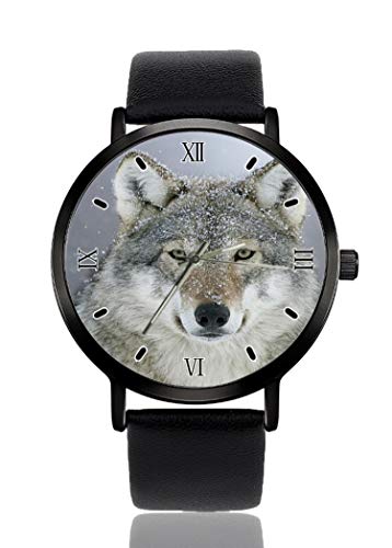 Wolf - Orologio da polso unisex con cinturino in pelle, analogico, al quarzo, alla moda
