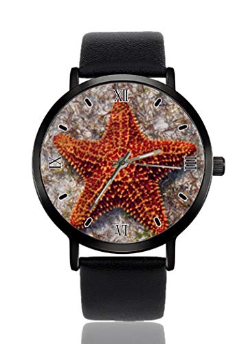 Ocean Starfish Orologio da polso per uomo e donna, cinturino in pelle, analogico, al quarzo, unisex, alla moda