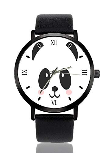 Panda orologio da polso per uomo donna casual cinturino in pelle analogico al quarzo unisex moda orologi da polso