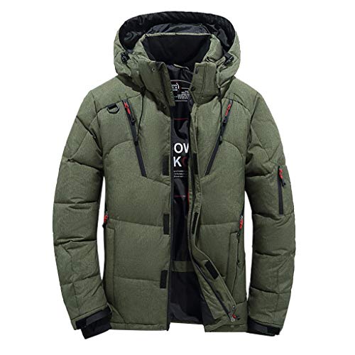 Kobilee Lerren, parka invernale lungo, caldo, con cappuccio, per attività all'aria aperta, giacca trapuntata, Verde militare, XL