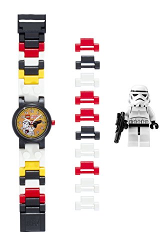 LEGO Star Wars 8020325 Orologio da polso componibile per bambini con cinturino a maglie e minifigure Stormtrooper | per i bambini | bianco/rosso | ragazzo/ragazza | Diametro di 25 cm | Quarzo analogico| ufficiale