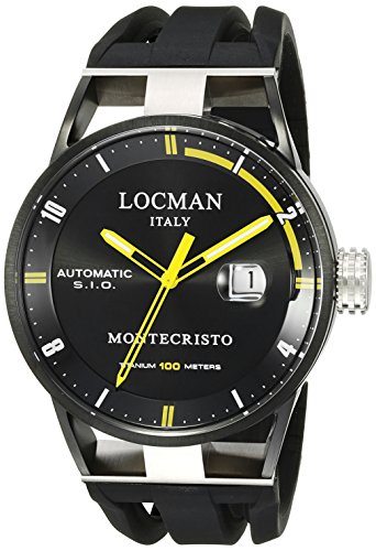 Locman Italy 0511BKBKFYL0GOK Montecristo - Orologio da uomo con display analogico automatico, automatico, automatico, colore: nero