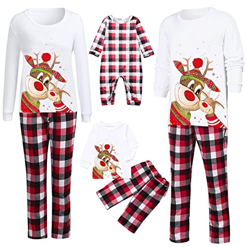 Set di pigiama natalizi per tutta la famiglia, a maniche lunghe, Multicolore I, M