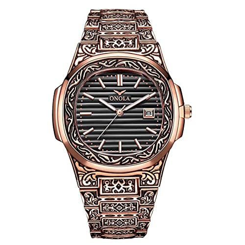 Orologio da uomo classico vintage al quarzo orologio impermeabile con calendario in acciaio inossidabile, #2, 13 x 8 x 5 CM