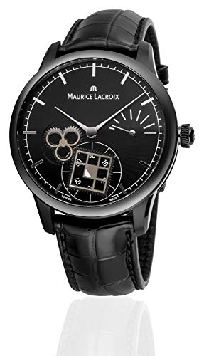 Maurice Lacroix Masterpiece Square Wheel Limited Edition MP7158-PVB01-302-1 - Orologio da polso da uomo, con cinturino in pelle nera