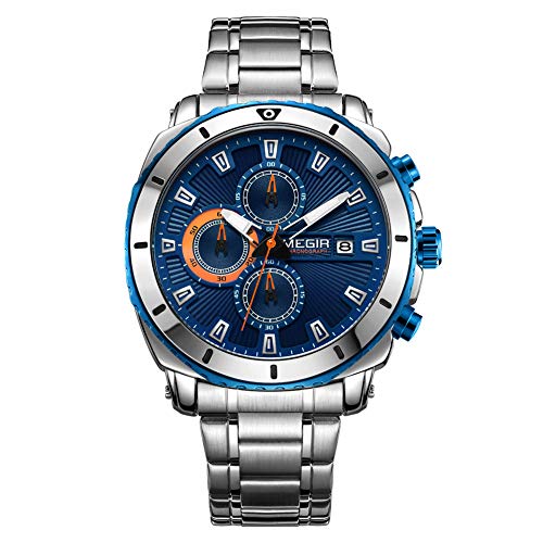 Orologi Uomo da Polso Orologio Cronografo da Uomo Movimento al Quarzo Moda Sportivo Watch 30M impermeabile Elegante Regalo per Uomo