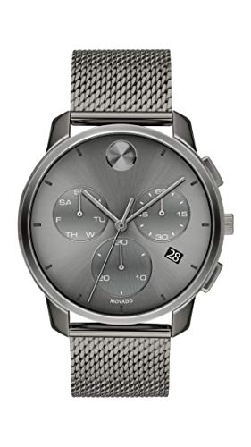 Movado Bold sottile cronografo al quarzo, quadrante grigio, orologio da uomo 3600635