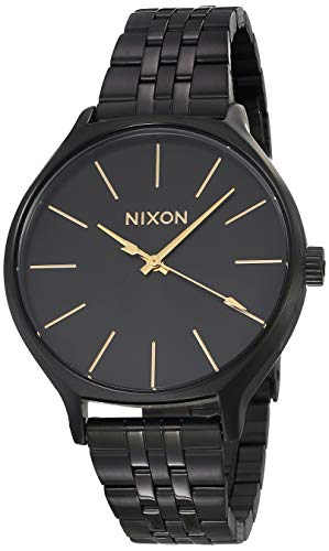 Nixon Clique Womens All Black Fashion-Forward Jewelry-Style Watch (38mm. Black Face/Black Stainless Steel Band)