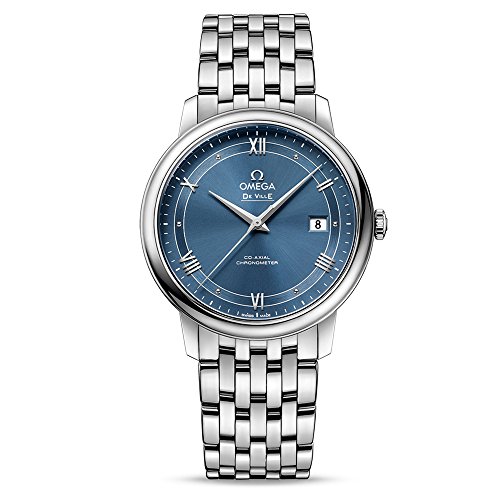 Omega De Ville Prestige automatico orologio da uomo quadrante blu 424.10.40.20.03.002