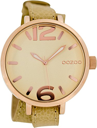 Oozoo c6835 – Orologio per Donna, Cinturino in pelle colore beige