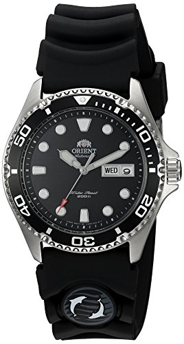 Orient Ray II nero automatico quadrante orologio subacqueo con cinturino in gomma Dive AA02007B