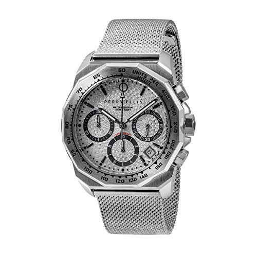 Perry Ellis Decagon GT, orologio da polso, 44mm, movimento al quarzo, acciaio inox, 09002-04