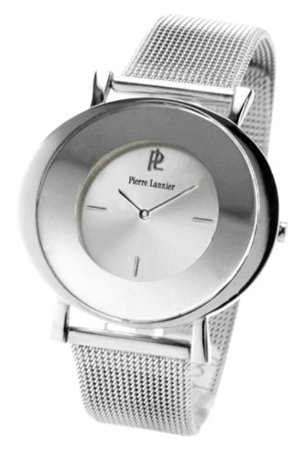 Pierre Lannier – 263 – C128 – Pure Line – Orologio da uomo, al quarzo, analogico, cinturino in acciaio, Quadrante Argento