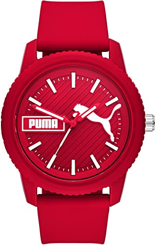 Puma Ultrafresh Orologio da Uomo a Tre Sfere in Nylon Rosso, P5083