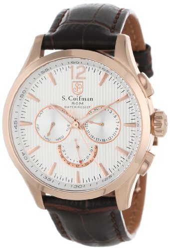 S.Coifman SC0124 Orologio da Polso, Display Cronografo, Uomo, Bracciale Pelle, Nero
