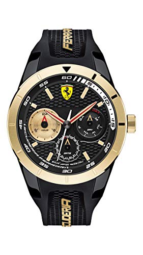 Orologio da Uomo al quarzo e cinturino in sillicone nero, Scuderia Ferrari 0830380